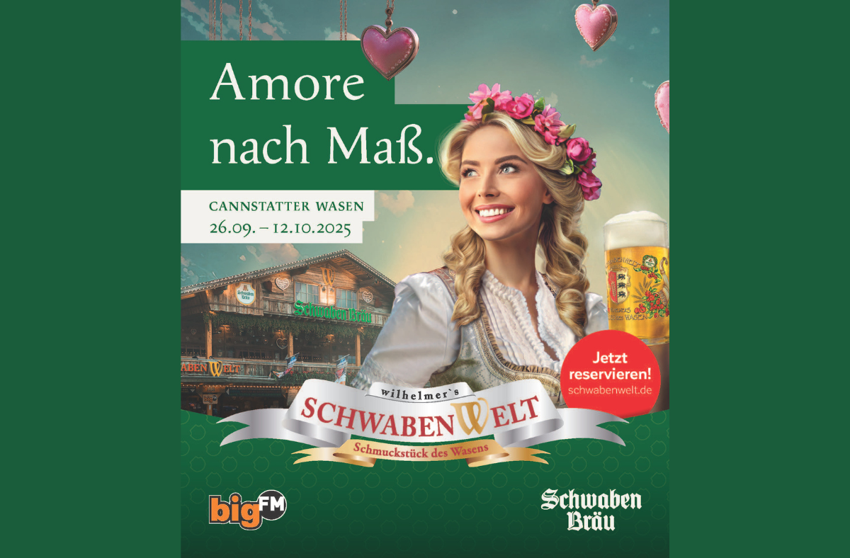 Bierzelt, im Vordergrund Frau mit Bierkrug